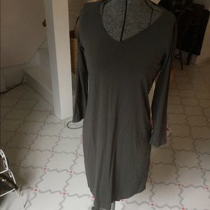 Eileen Fisher V-Neck 3/4 Sleeve Viscose Dress XS